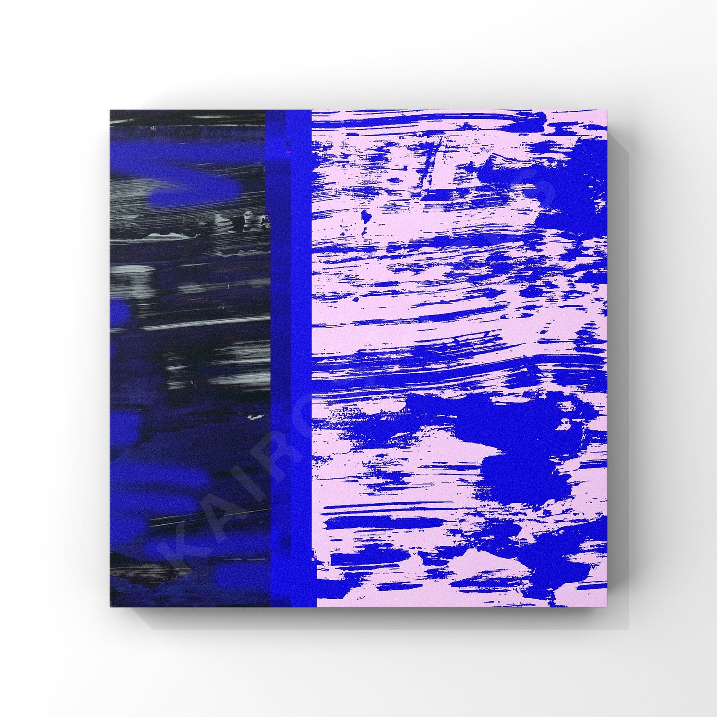 Square mockup of cover art featuring soft purple and pastel pink geometric brush strokes, intended for musicians looking for unique and artistic visual representations of their music.