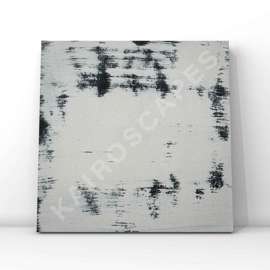 Mockup of a vinyl record cover featuring minimal abstract white painted clouds, designed to attract musicians seeking a serene and modern cover design.