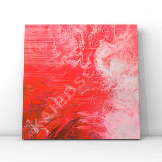 abstract artwork featuring a mix of bright red and pink with fluid, sweeping patterns. the bold colors and dynamic texture evoke energy and movement, ideal for electronic, techno, or experimental music covers.