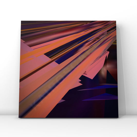 mockup of a vinyl record cover showcasing eye-catching retro 3d diagonal artwork, designed to attract musicians seeking vibrant and dynamic cover art.