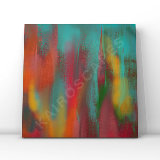 abstract artwork featuring soft, blended strokes of red, orange, green, and turquoise. the vibrant, layered colors create a warm, dreamlike atmosphere, perfect for ambient, chillout, or world music covers.